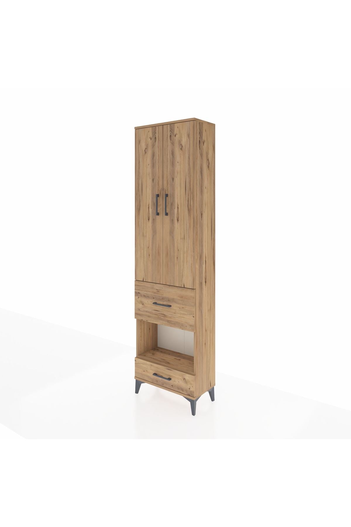 Arges Dolap 3 Raflı 2 Çekmeceli Tek Askılı 60x30x221 - S29M106V9A