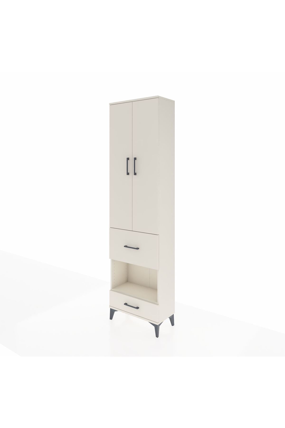 Arges Dolap 4 Raflı 2 Çekmeceli 2 Kapaklı 60x30x221 - S29M107V1A