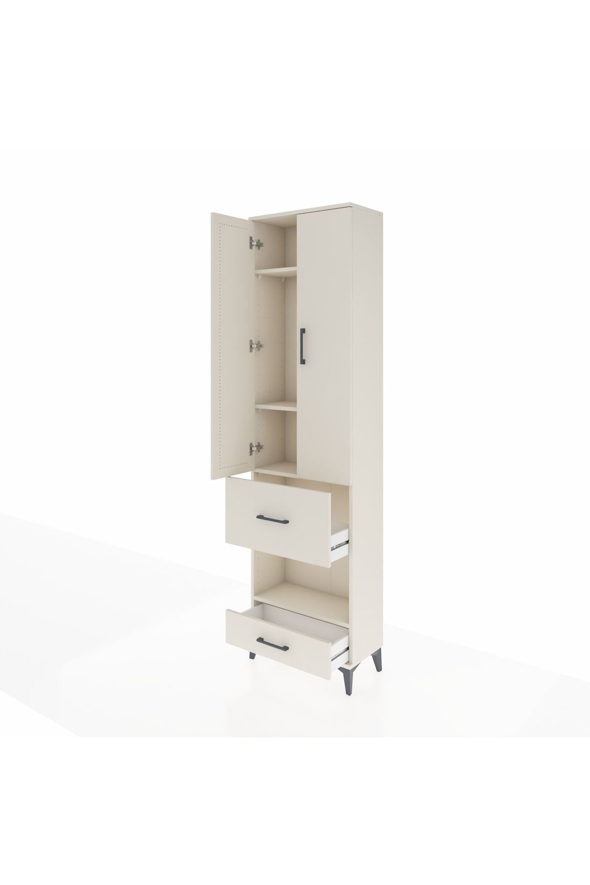Arges Dolap 4 Raflı 2 Çekmeceli 2 Kapaklı 60x30x221 - S29M107V1A
