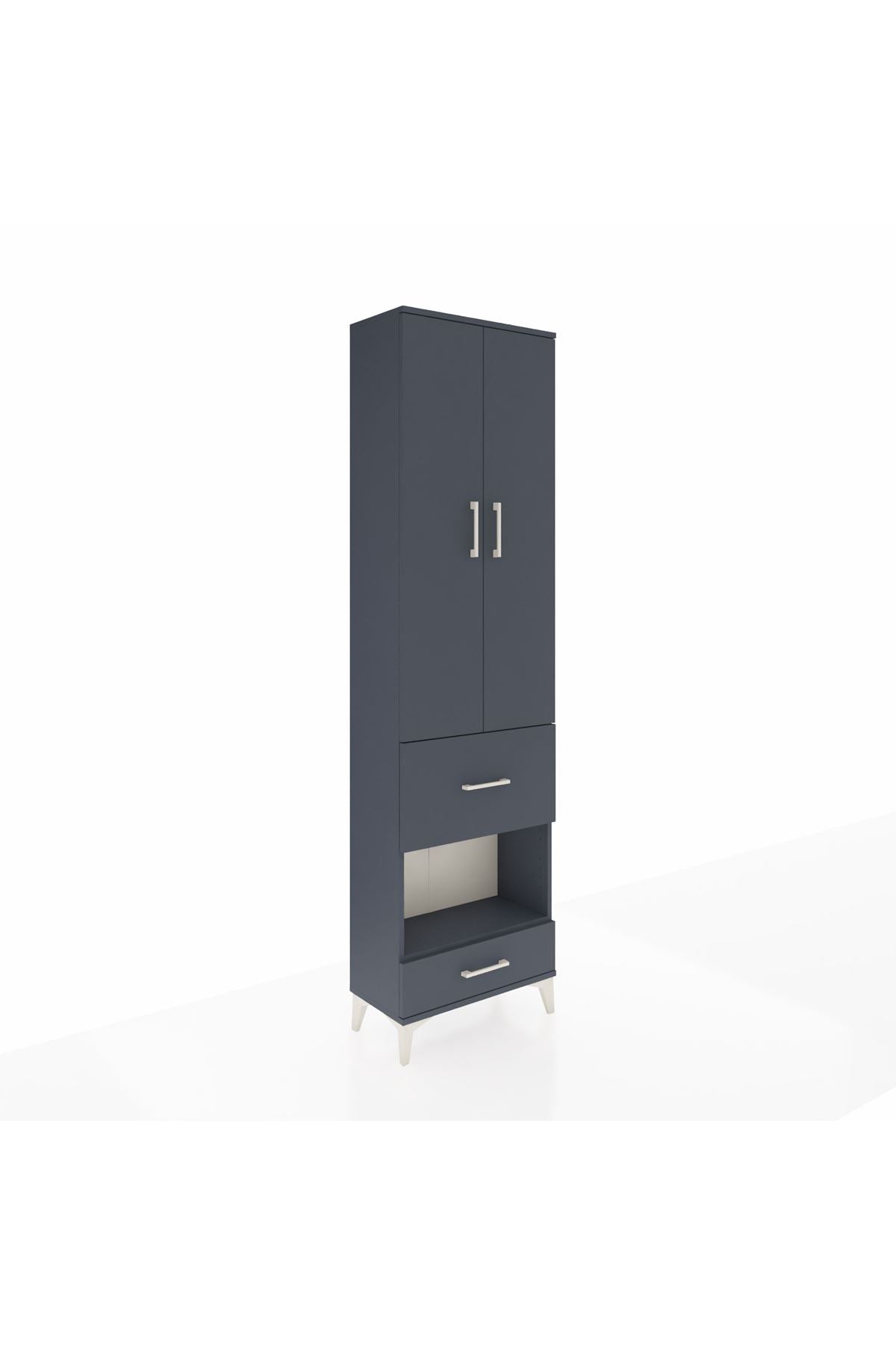 Arges Dolap 4 Raflı 2 Çekmeceli 2 Kapaklı 60x30x221 - S29M107V5A