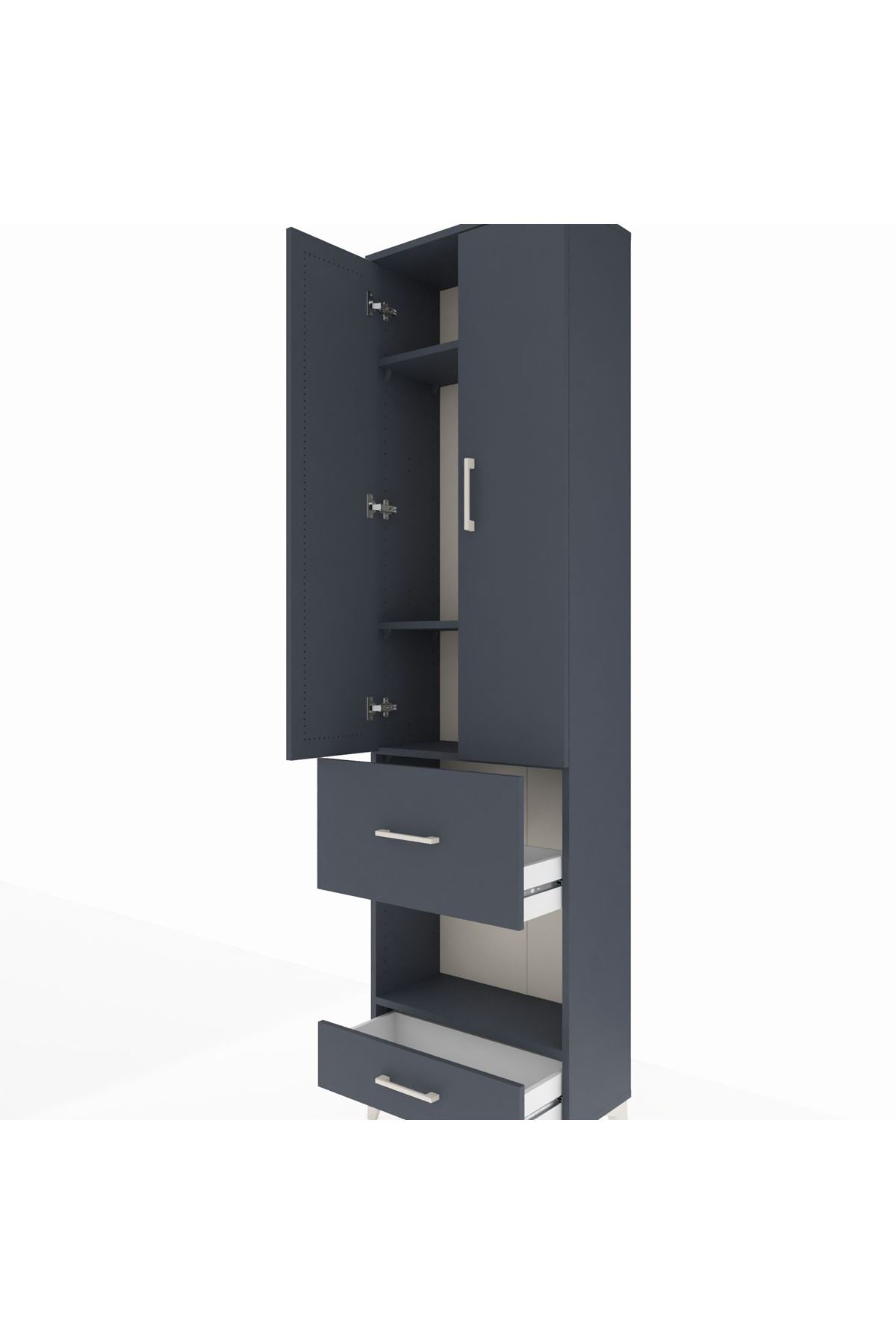 Arges Dolap 4 Raflı 2 Çekmeceli 2 Kapaklı 60x30x221 - S29M107V5A