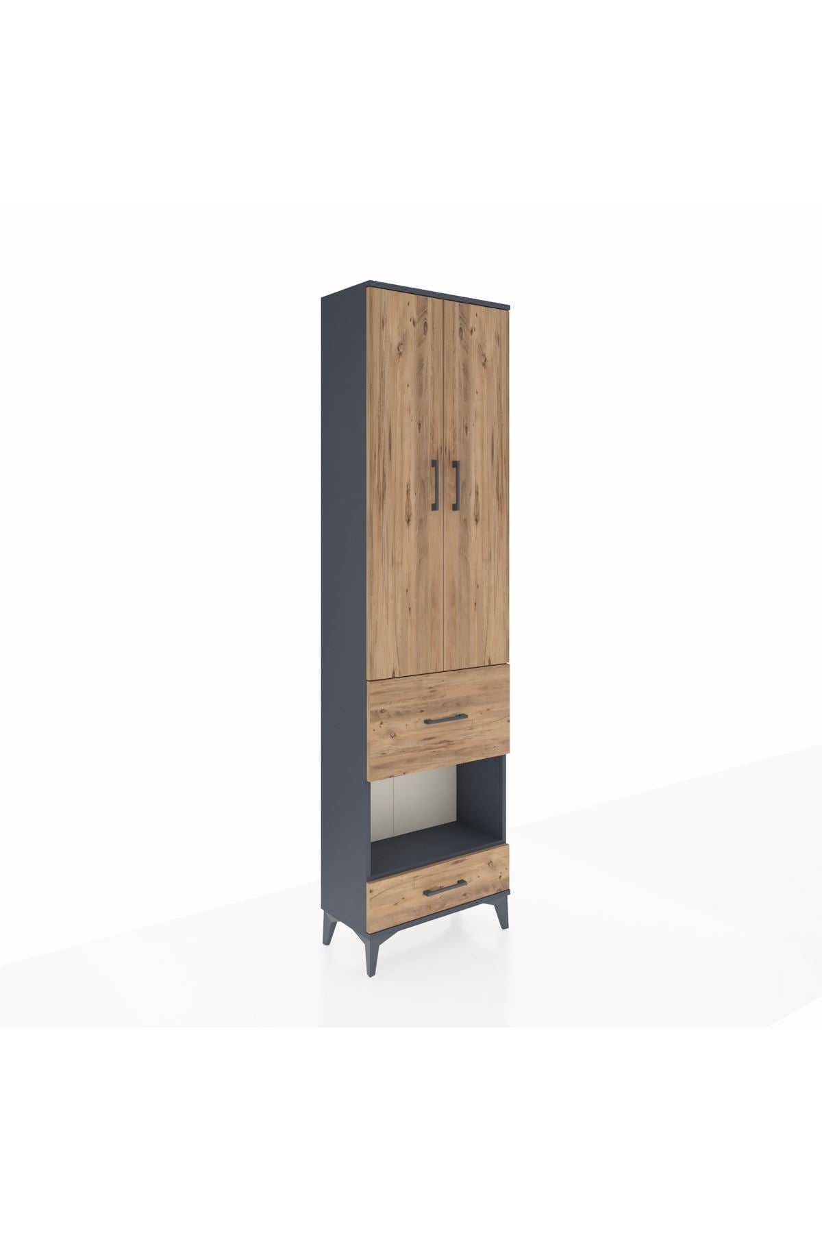 Arges Dolap 4 Raflı 2 Çekmeceli 2 Kapaklı 60x30x221 - S29M107V6A