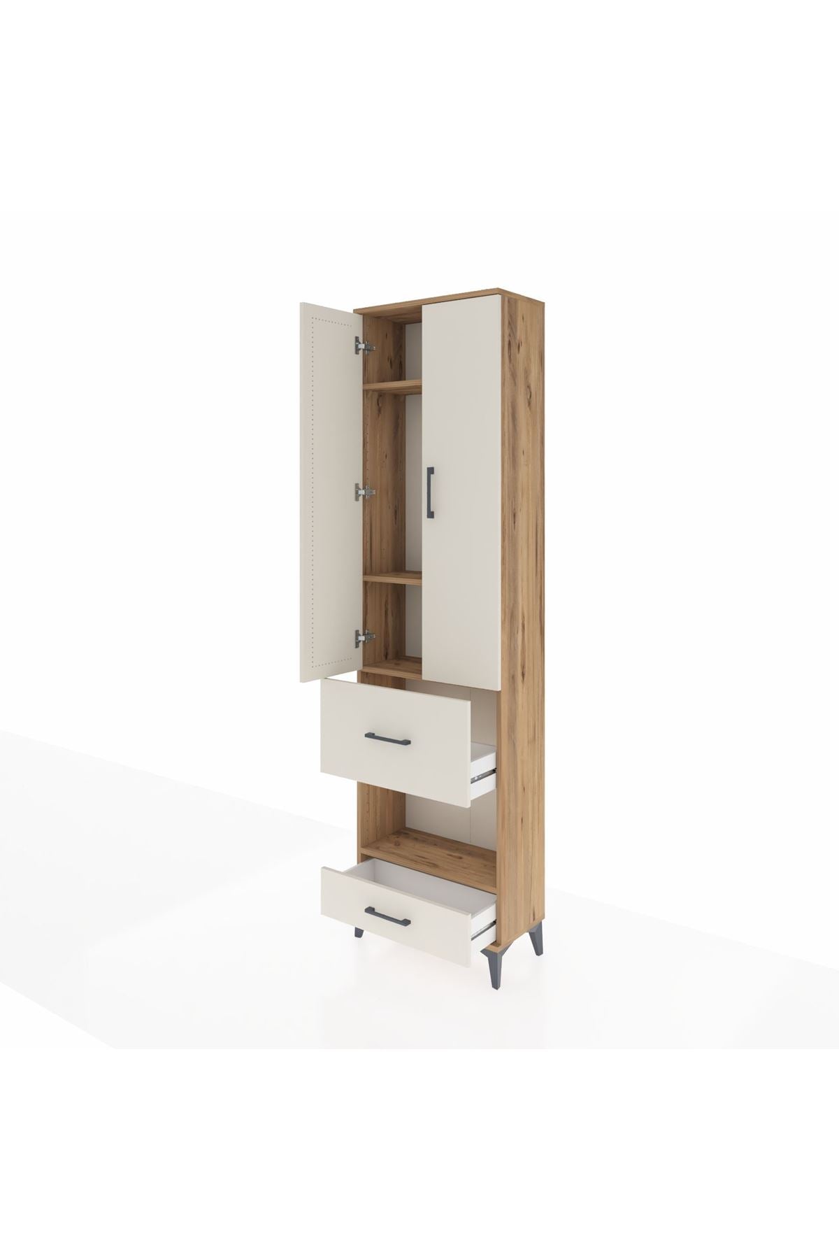 Arges Dolap 4 Raflı 2 Çekmeceli 2 Kapaklı 60x30x221 - S29M107V7A