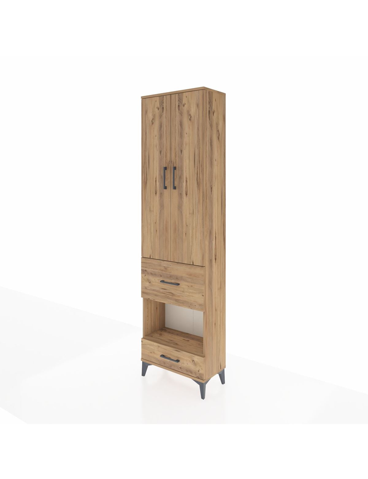 Arges Dolap 4 Raflı 2 Çekmeceli 2 Kapaklı 60x30x221 - S29M107V9A