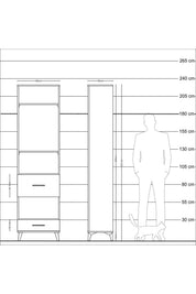 Arges Dolap 4 Raflı 2 Çekmeceli 60x30x221 - S29M108V9A