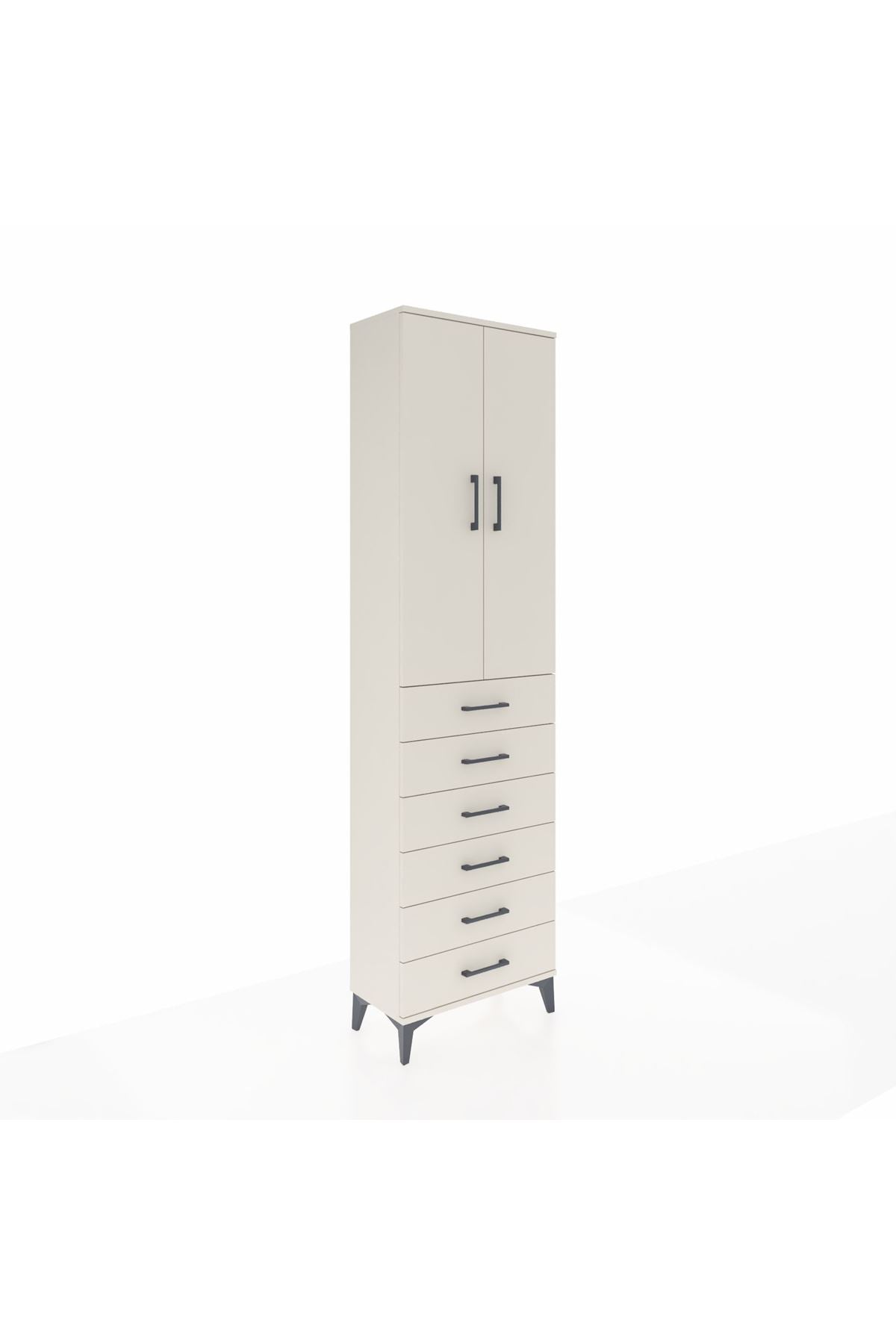 Arges Dolap 2 Raflı 6 Çekmeceli Tek Askılı 60x30x221 - S29M109V1A