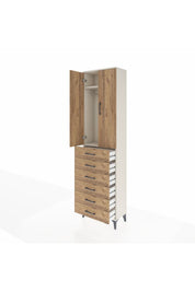 Arges Dolap 2 Raflı 6 Çekmeceli Tek Askılı 60x30x221 - S29M109V3A
