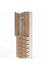 Arges Dolap 2 Raflı 6 Çekmeceli Tek Askılı 60x30x221 - S29M109V3A