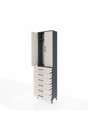 Arges Dolap 2 Raflı 6 Çekmeceli Tek Askılı 60x30x221 - S29M109V4A