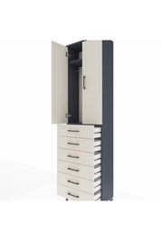 Arges Dolap 2 Raflı 6 Çekmeceli Tek Askılı 60x30x221 - S29M109V4A
