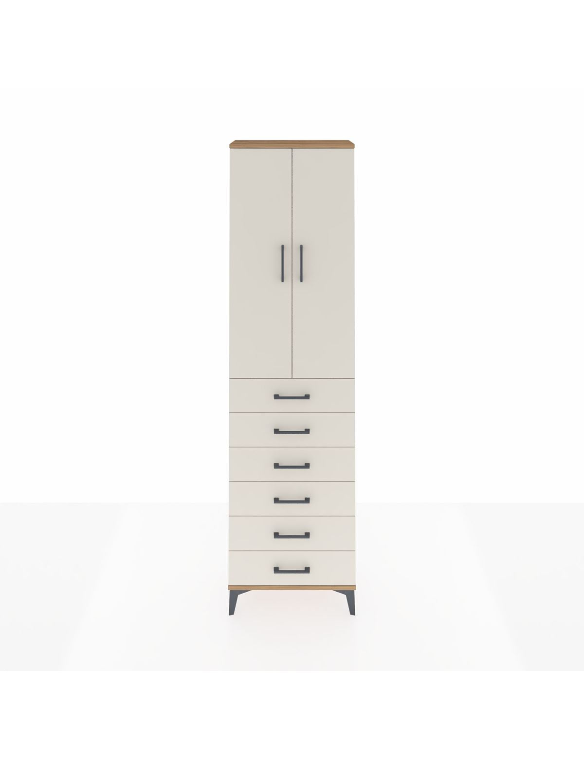 Arges Dolap 2 Raflı 6 Çekmeceli Tek Askılı 60x30x221 - S29M109V7A