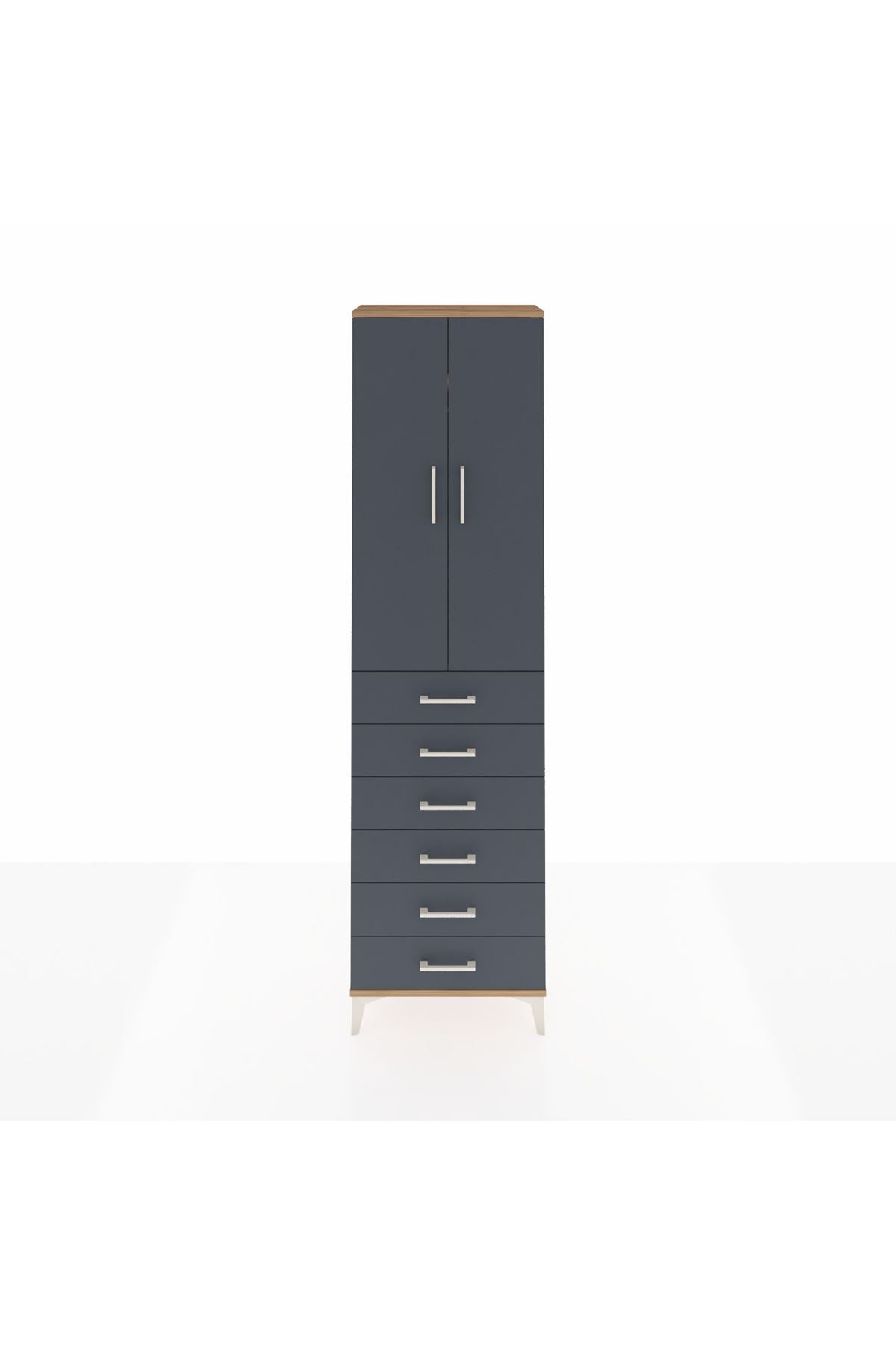 Arges Dolap 2 Raflı 6 Çekmeceli Tek Askılı 60x30x221 - S29M109V8A