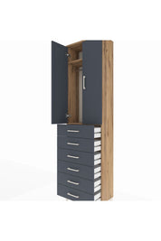 Arges Dolap 2 Raflı 6 Çekmeceli Tek Askılı 60x30x221 - S29M109V8A