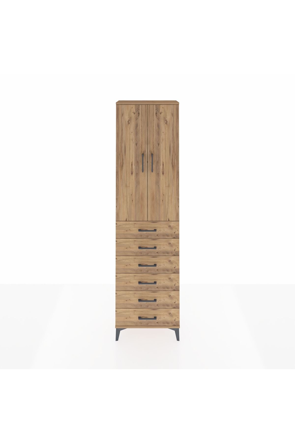 Arges Dolap 2 Raflı 6 Çekmeceli Tek Askılı 60x30x221 - S29M109V9A