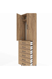 Arges Dolap 2 Raflı 6 Çekmeceli Tek Askılı 60x30x221 - S29M109V9A