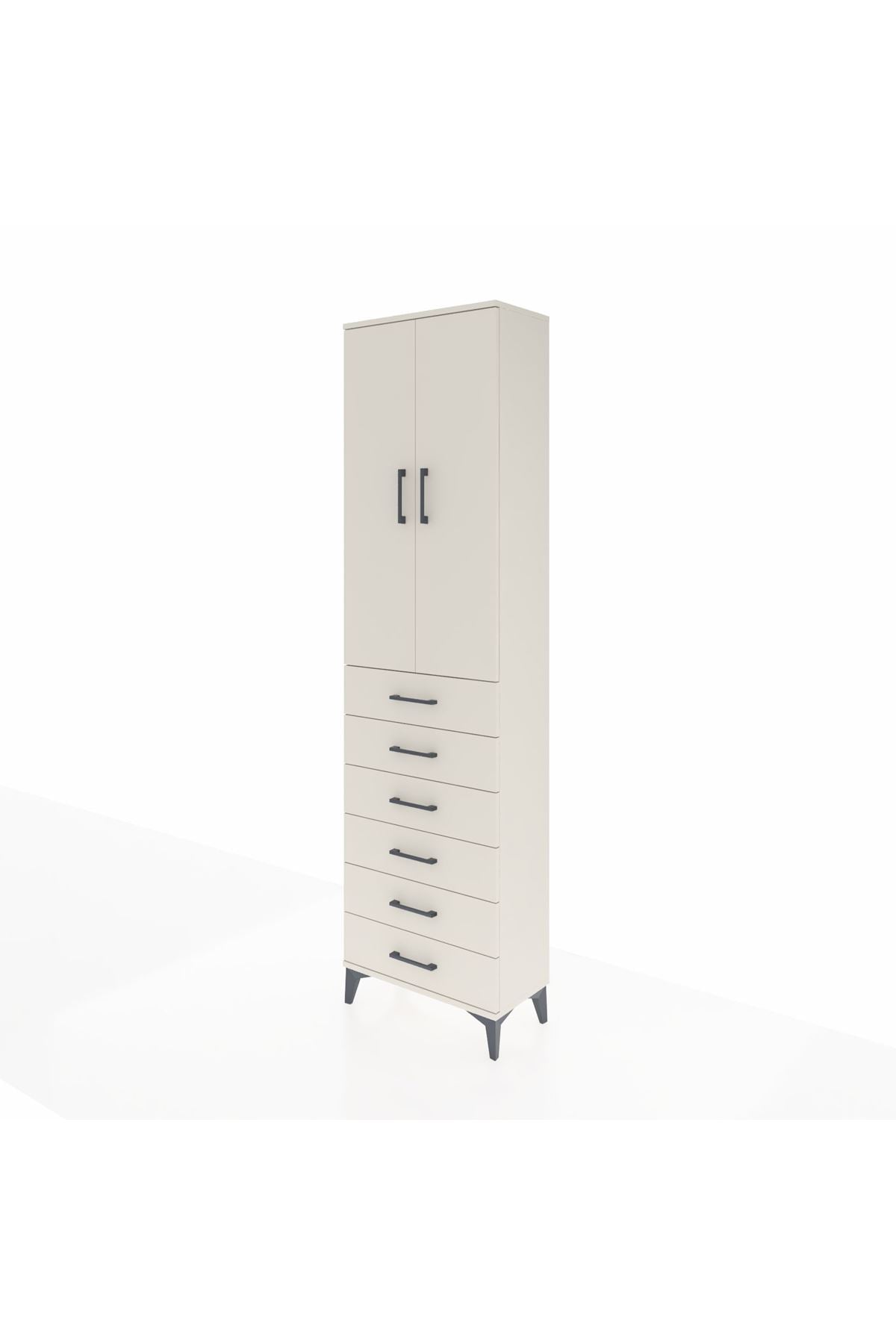 Arges Dolap 3 Raflı 6 Çekmeceli 2 Kapaklı 60x30x221 - S29M110V1A