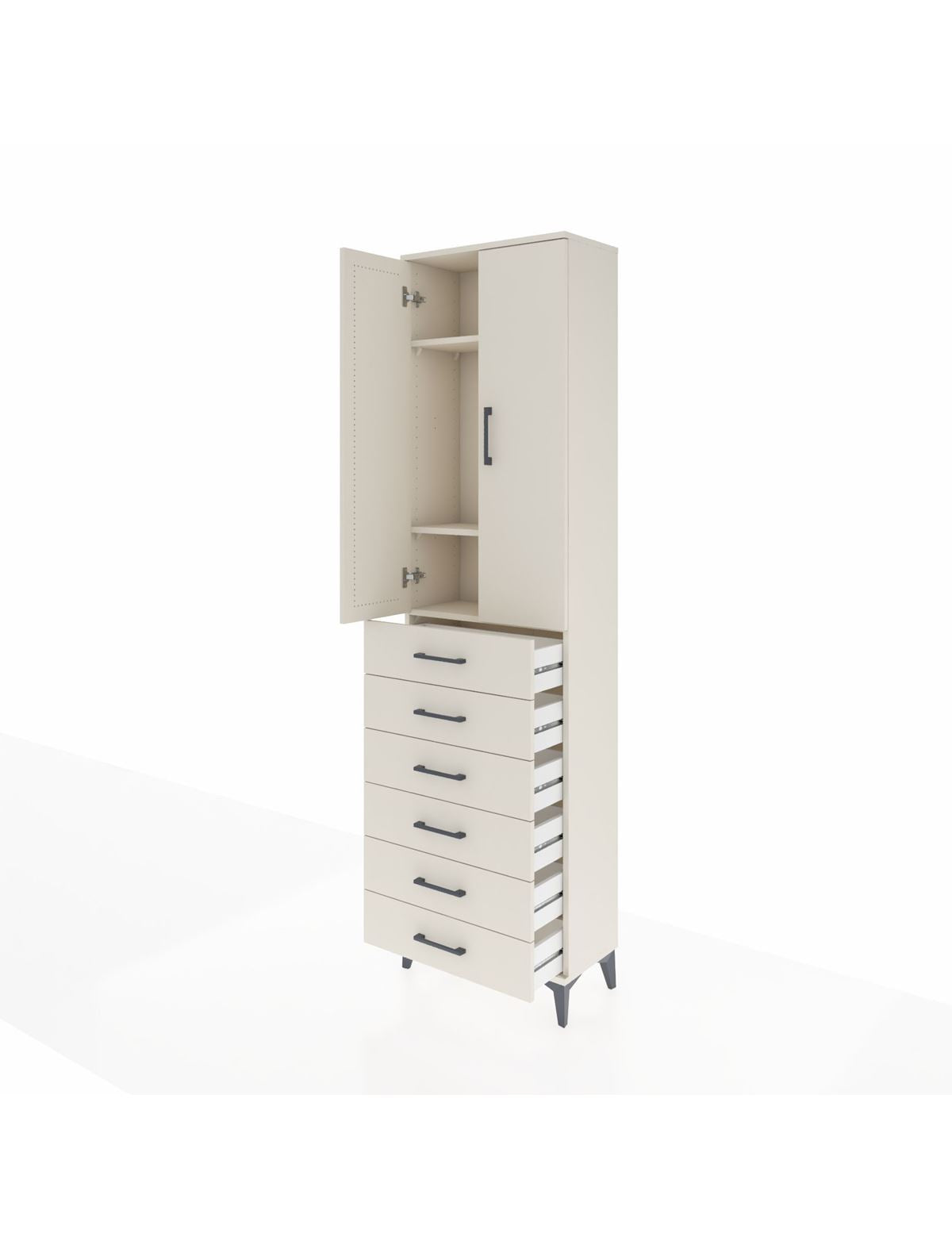 Arges Dolap 3 Raflı 6 Çekmeceli 2 Kapaklı 60x30x221 - S29M110V1A