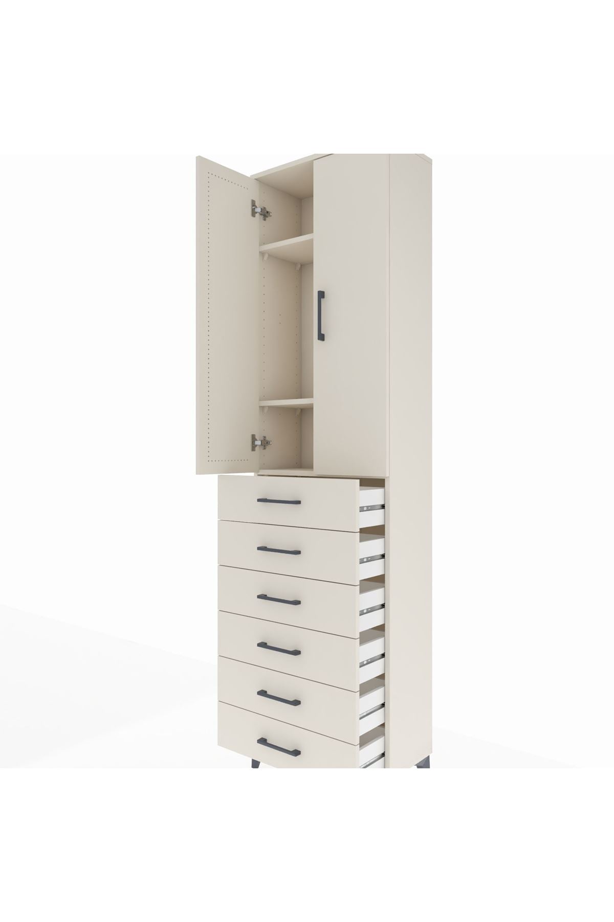 Arges Dolap 3 Raflı 6 Çekmeceli 2 Kapaklı 60x30x221 - S29M110V1A