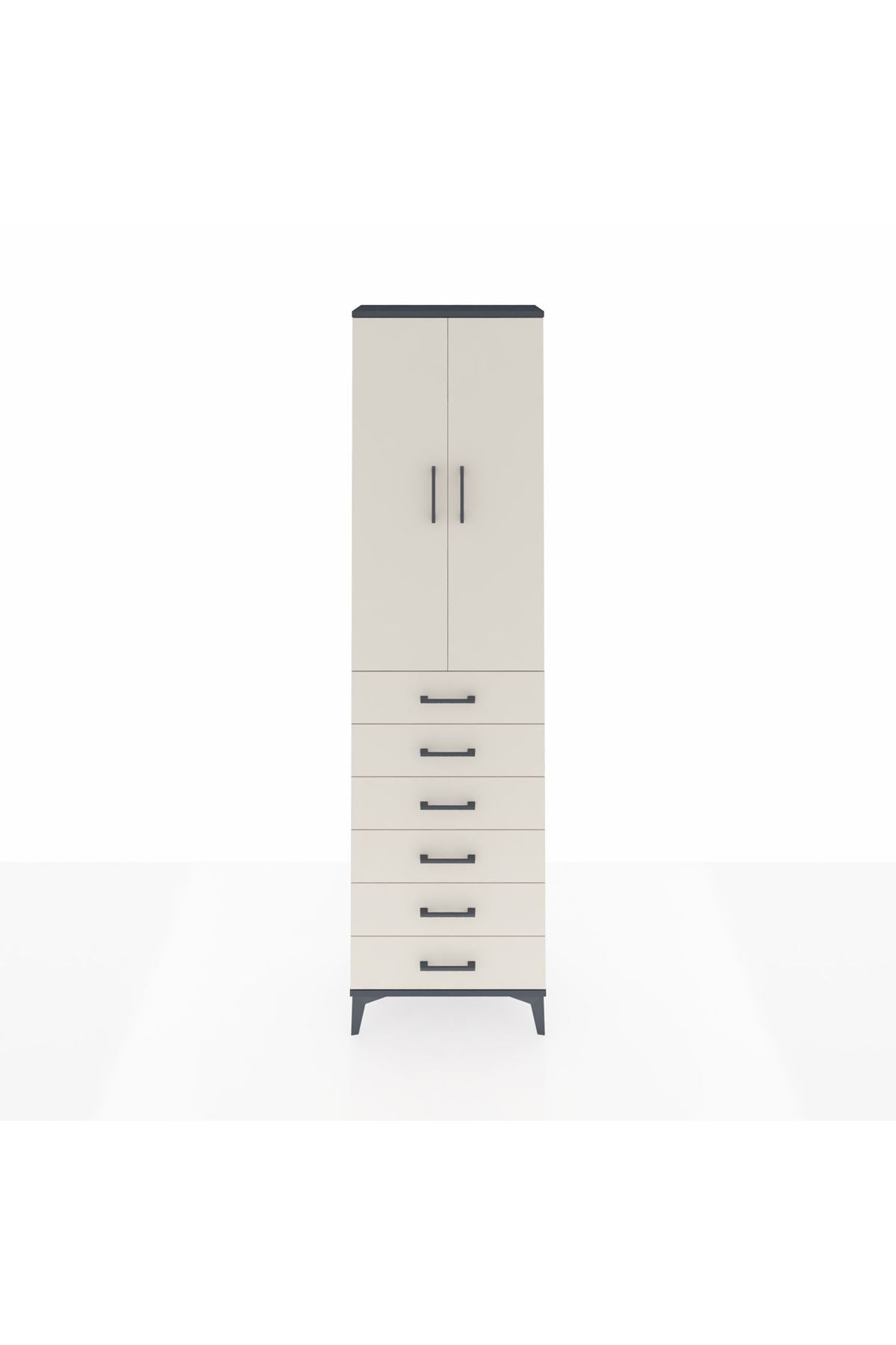 Arges Dolap 3 Raflı 6 Çekmeceli 2 Kapaklı 60x30x221 - S29M110V4A