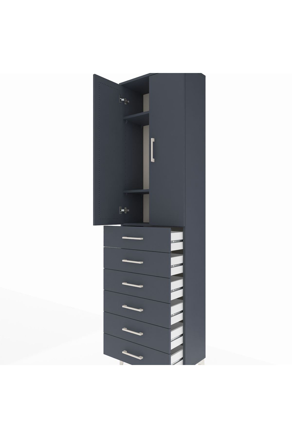Arges Dolap 3 Raflı 6 Çekmeceli 2 Kapaklı 60x30x221 - S29M110V5A