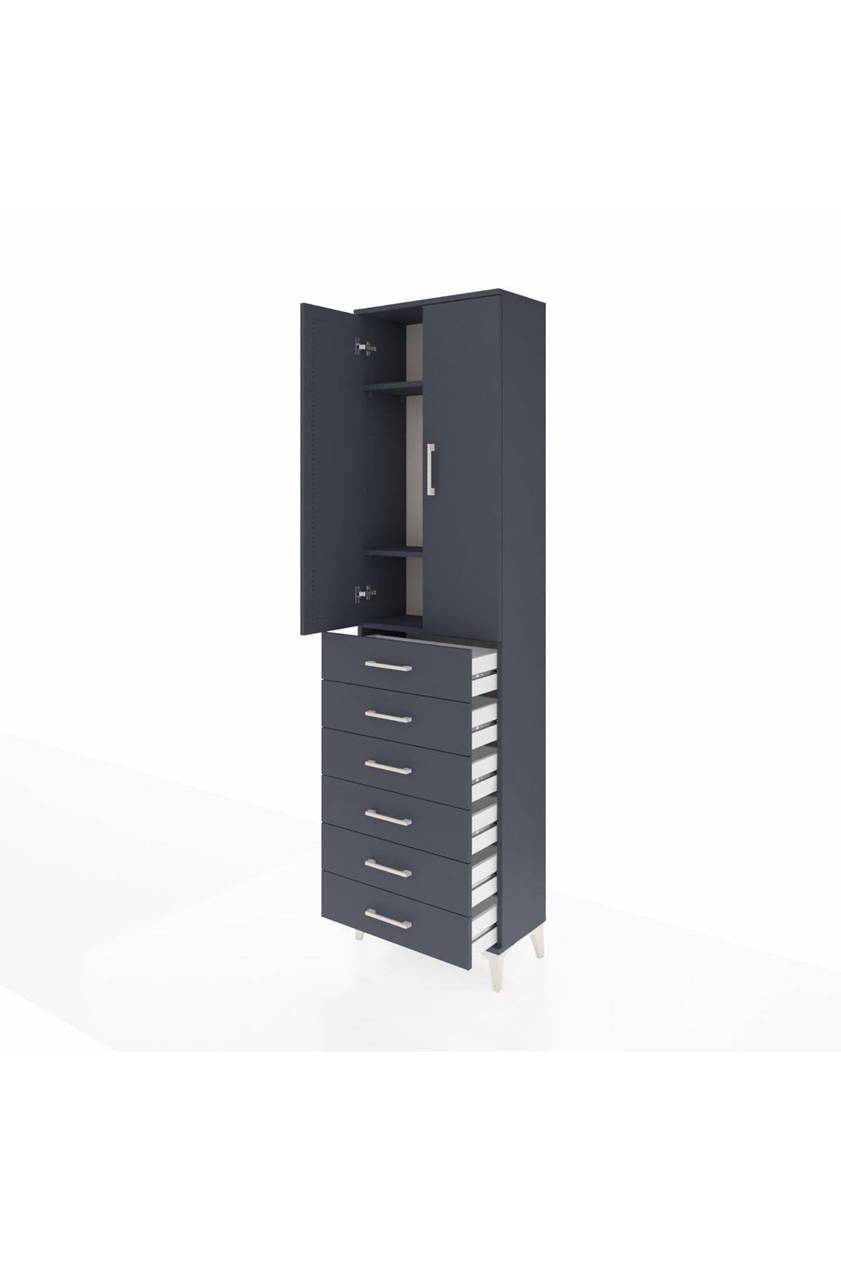 Arges Dolap 3 Raflı 6 Çekmeceli 2 Kapaklı 60x30x221 - S29M110V5A