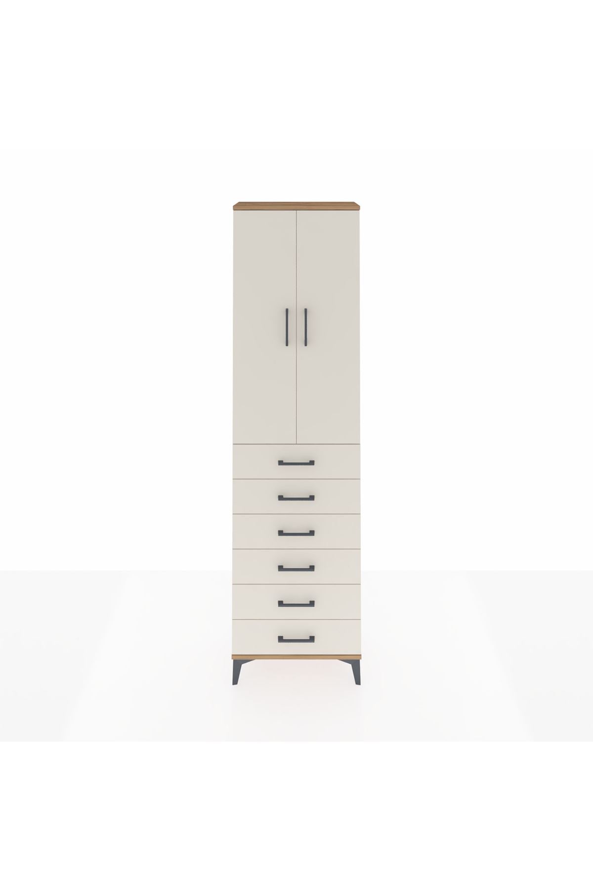 Arges Dolap 3 Raflı 6 Çekmeceli 2 Kapaklı 60x30x221 - S29M110V7A
