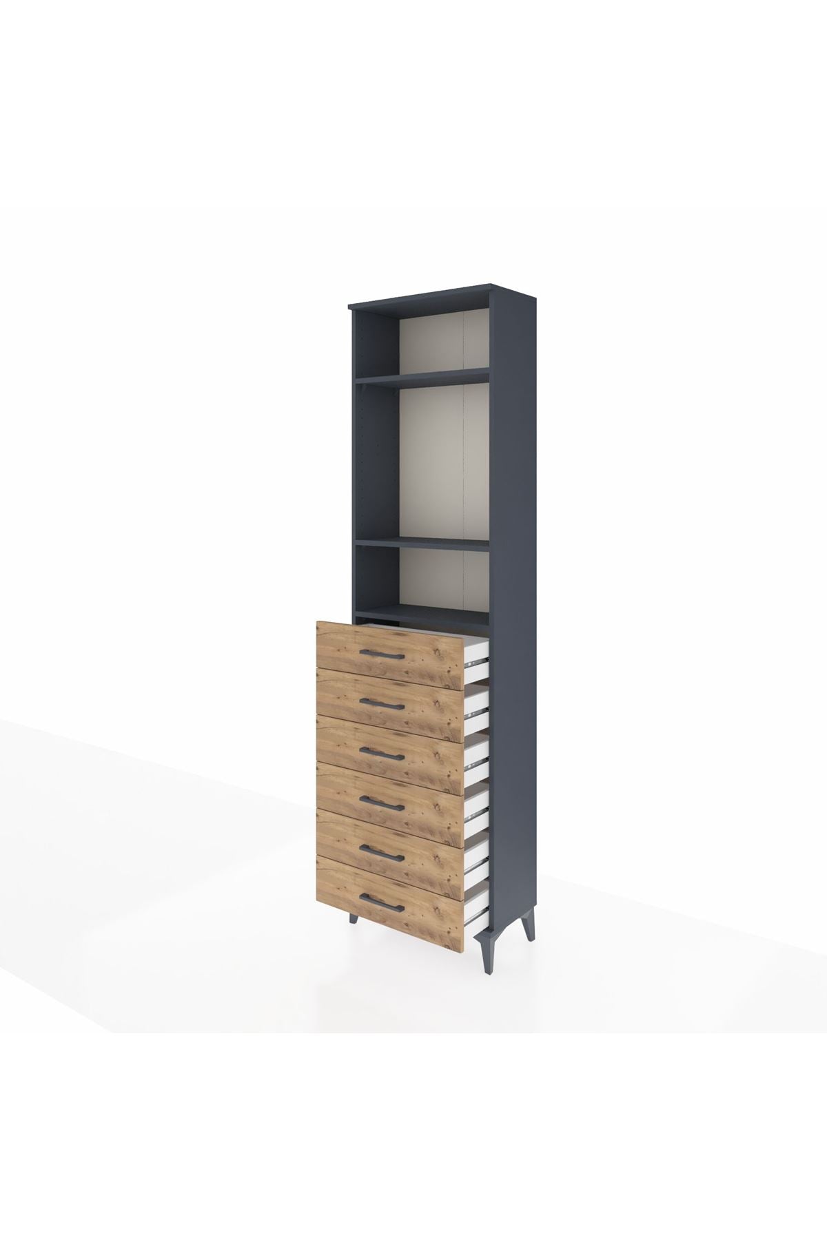 Arges Dolap 3 Raflı 6 Çekmeceli 60x30x221 - S29M111V6A