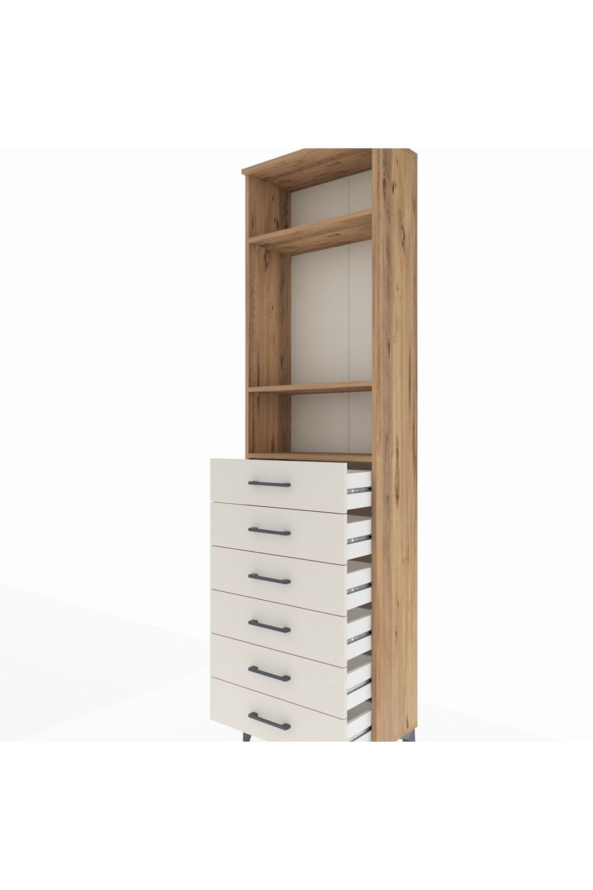 Arges Dolap 3 Raflı 6 Çekmeceli 60x30x221 - S29M111V7A