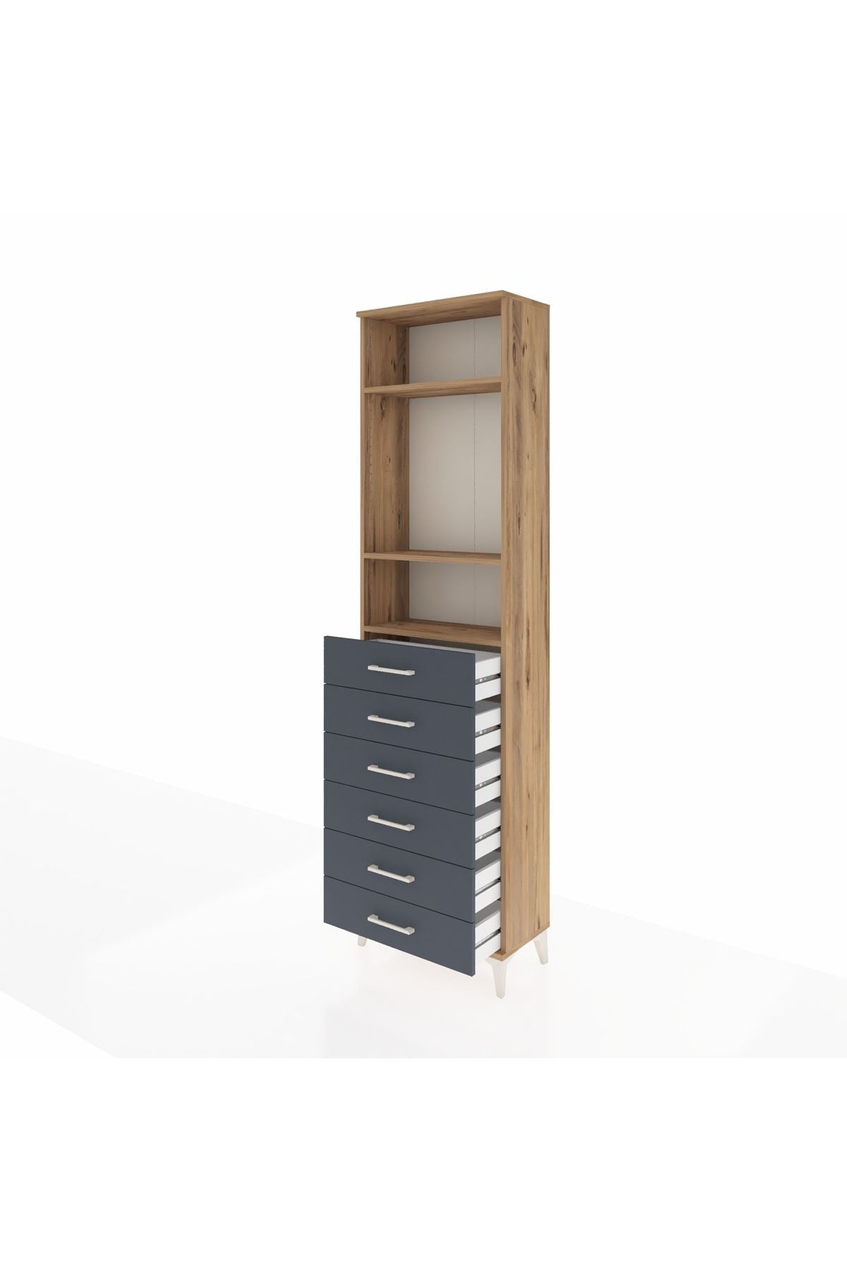 Arges Dolap 3 Raflı 6 Çekmeceli 60x30x221 - S29M111V8A