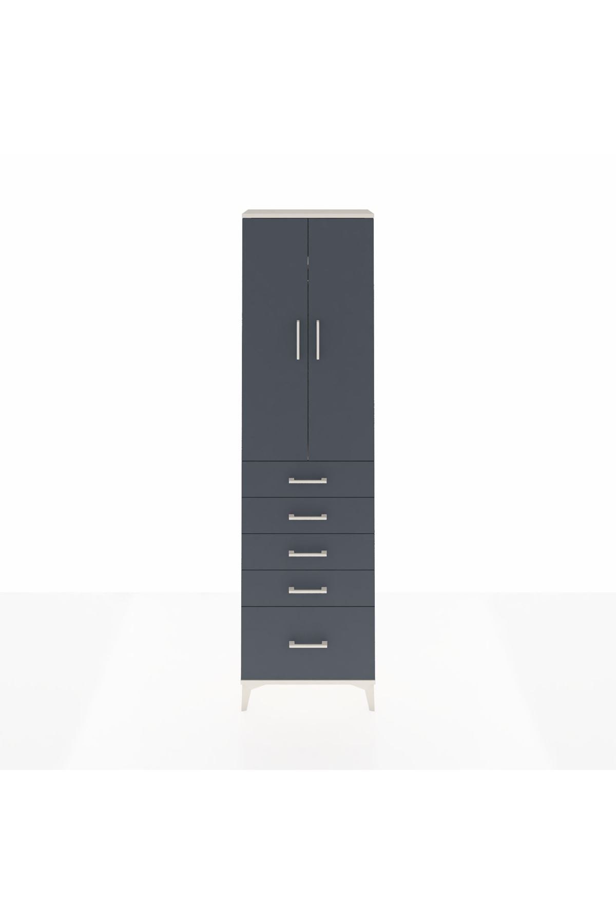 Arges Dolap 2 Raflı 5 Çekmeceli Tek Askılı 60x30x221 - S29M112V2A