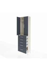 Arges Dolap 2 Raflı 5 Çekmeceli Tek Askılı 60x30x221 - S29M112V2A