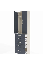 Arges Dolap 2 Raflı 5 Çekmeceli Tek Askılı 60x30x221 - S29M112V2A