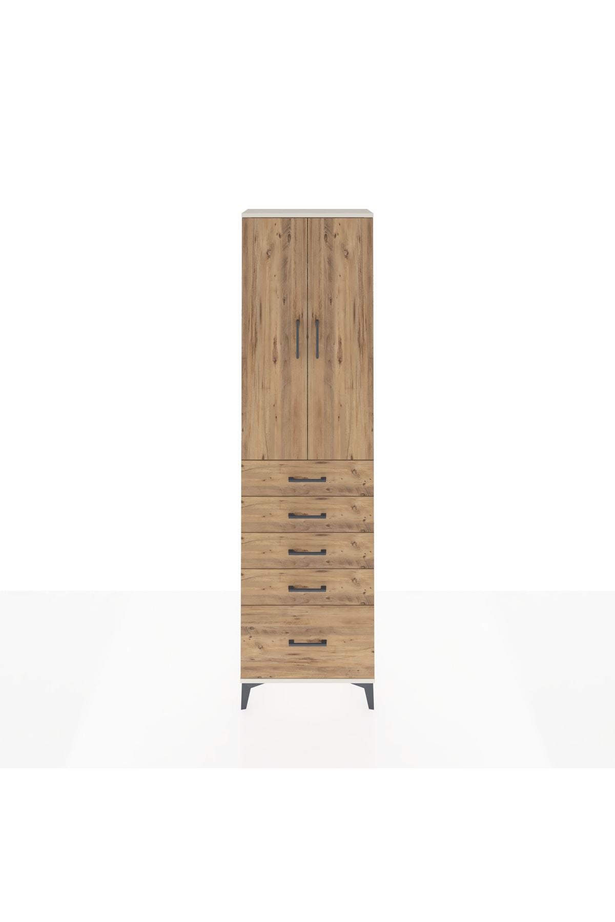 Arges Dolap 2 Raflı 5 Çekmeceli Tek Askılı 60x30x221 - S29M112V3A