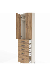 Arges Dolap 2 Raflı 5 Çekmeceli Tek Askılı 60x30x221 - S29M112V3A