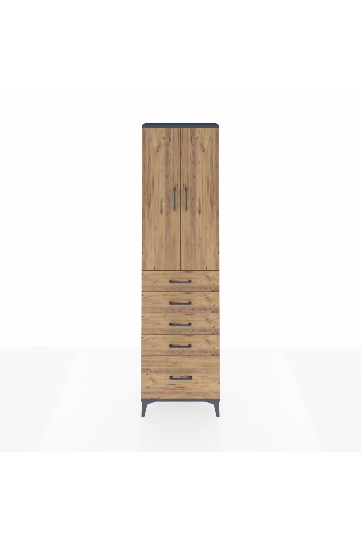Arges Dolap 2 Raflı 5 Çekmeceli Tek Askılı 60x30x221 - S29M112V6A