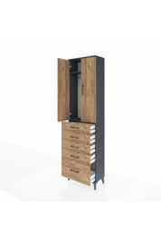 Arges Dolap 2 Raflı 5 Çekmeceli Tek Askılı 60x30x221 - S29M112V6A