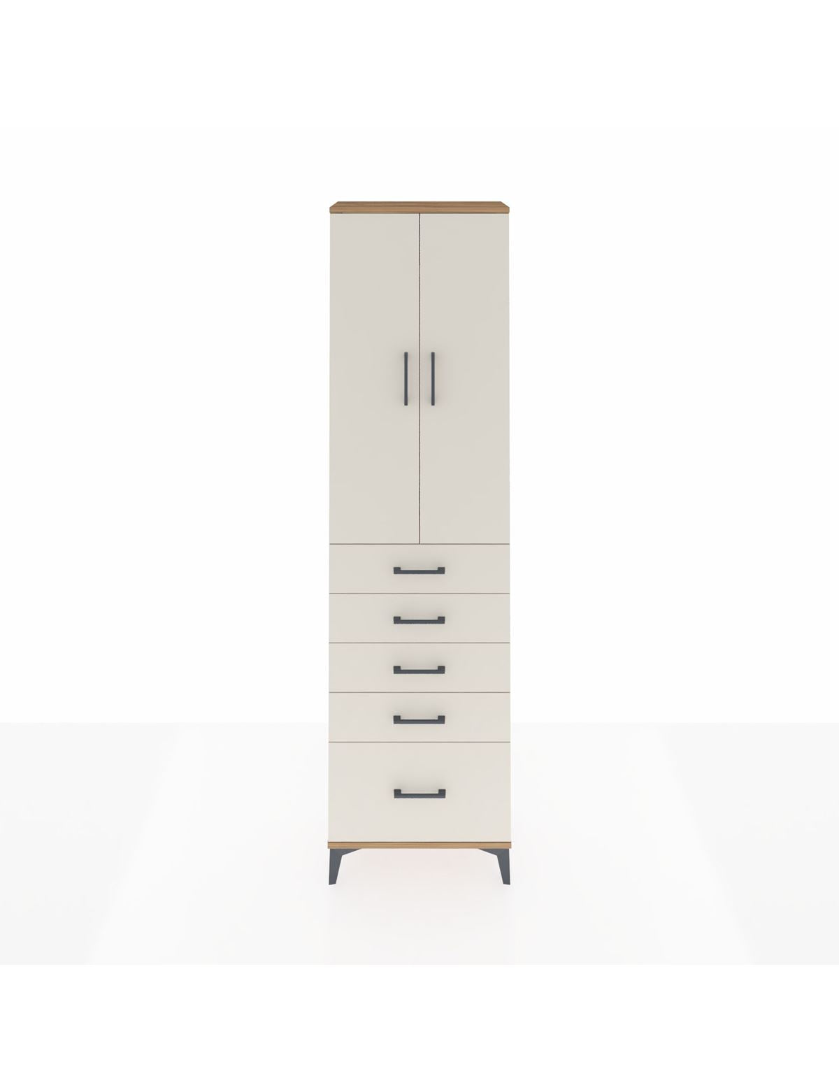 Arges Dolap 2 Raflı 5 Çekmeceli Tek Askılı 60x30x221 - S29M112V7A