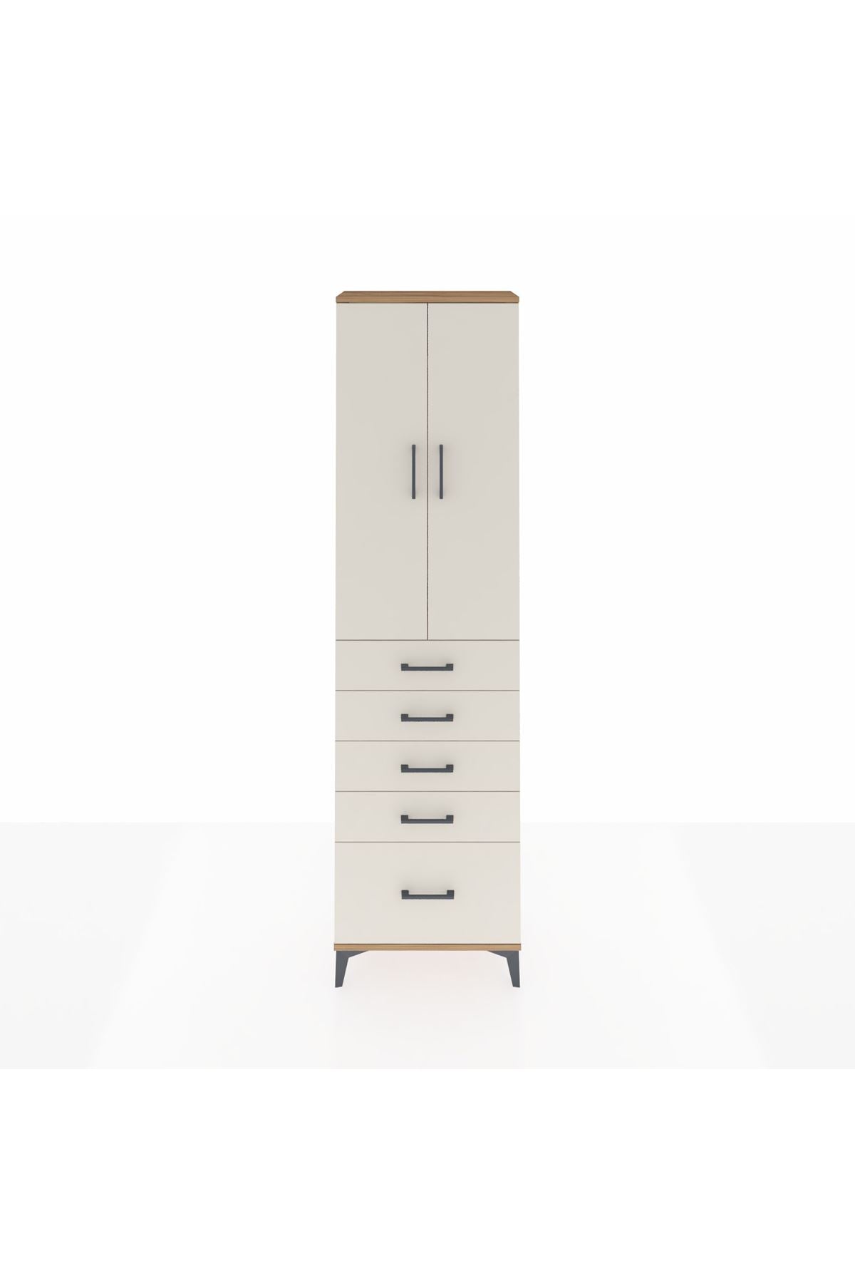 Arges Dolap 2 Raflı 5 Çekmeceli Tek Askılı 60x30x221 - S29M112V7A
