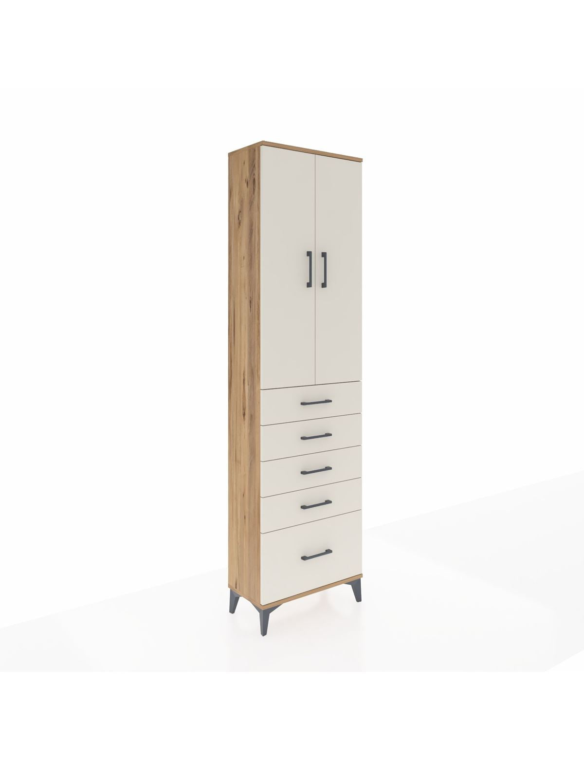 Arges Dolap 2 Raflı 5 Çekmeceli Tek Askılı 60x30x221 - S29M112V7A