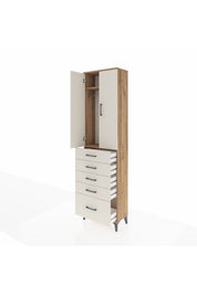 Arges Dolap 2 Raflı 5 Çekmeceli Tek Askılı 60x30x221 - S29M112V7A
