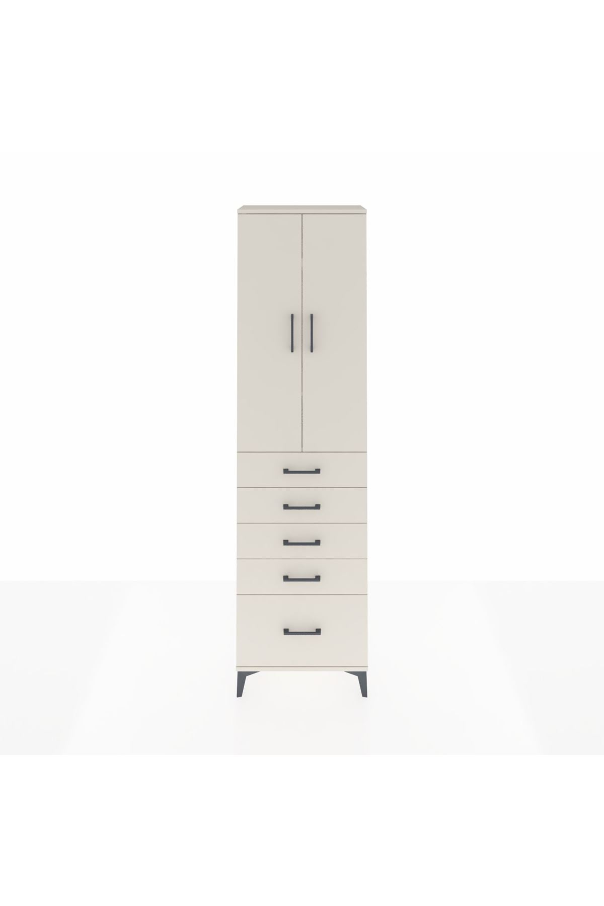 Arges Dolap 3 Raflı 5 Çekmeceli 2 Kapaklı 60x30x221 - S29M113V1A