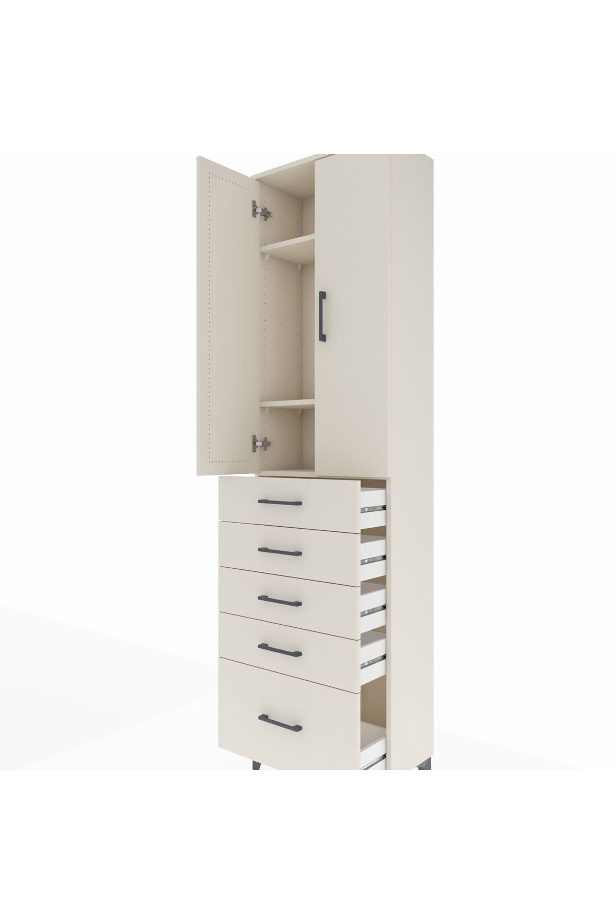 Arges Dolap 3 Raflı 5 Çekmeceli 2 Kapaklı 60x30x221 - S29M113V1A