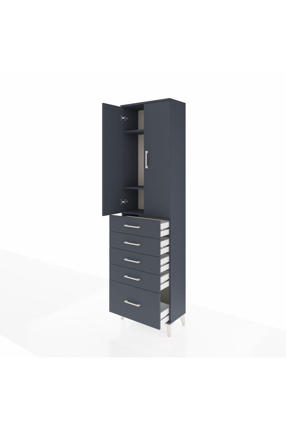 Arges Dolap 3 Raflı 5 Çekmeceli 2 Kapaklı 60x30x221 - S29M113V5A