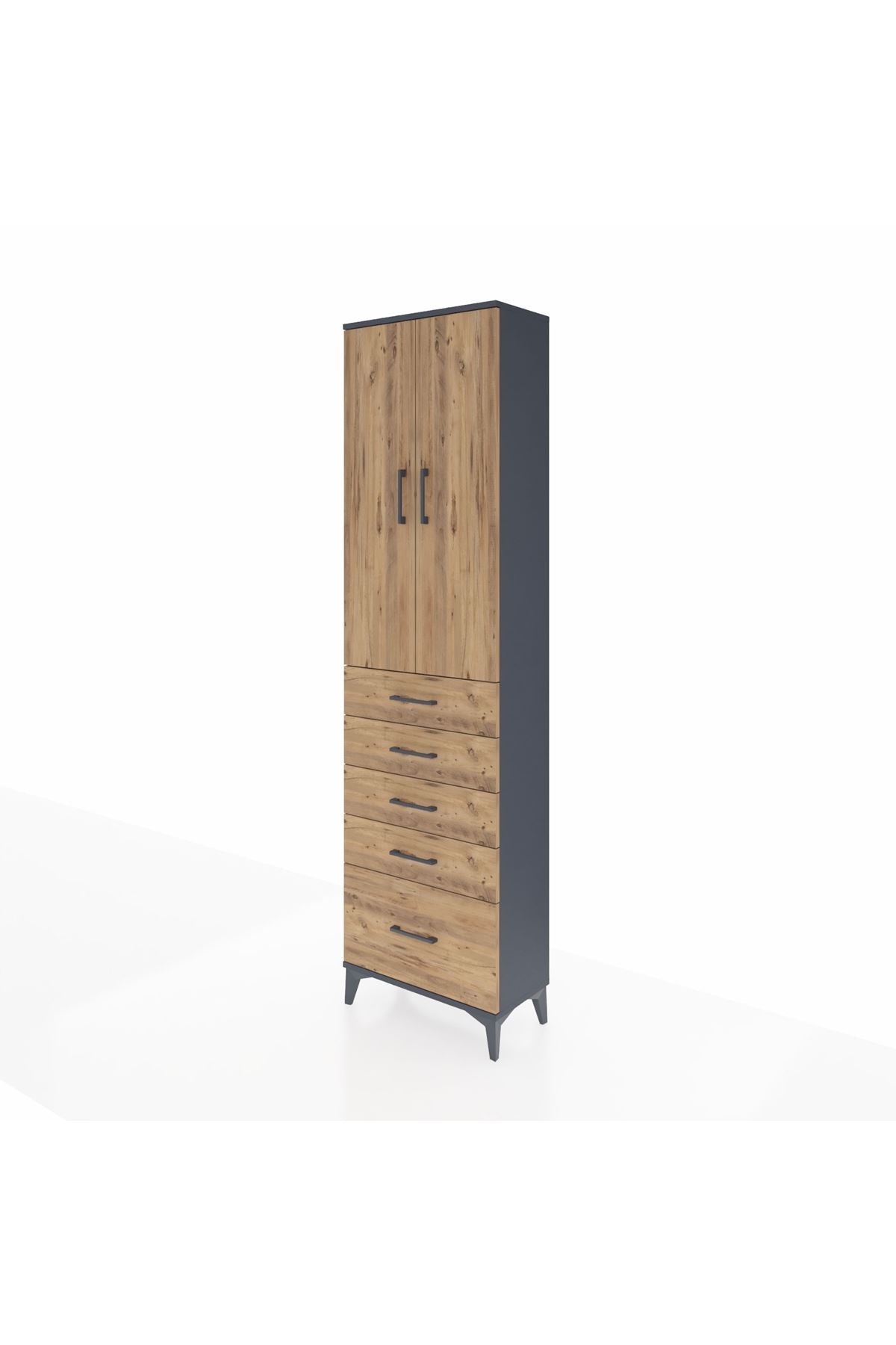 Arges Dolap 3 Raflı 5 Çekmeceli 2 Kapaklı 60x30x221 - S29M113V6A