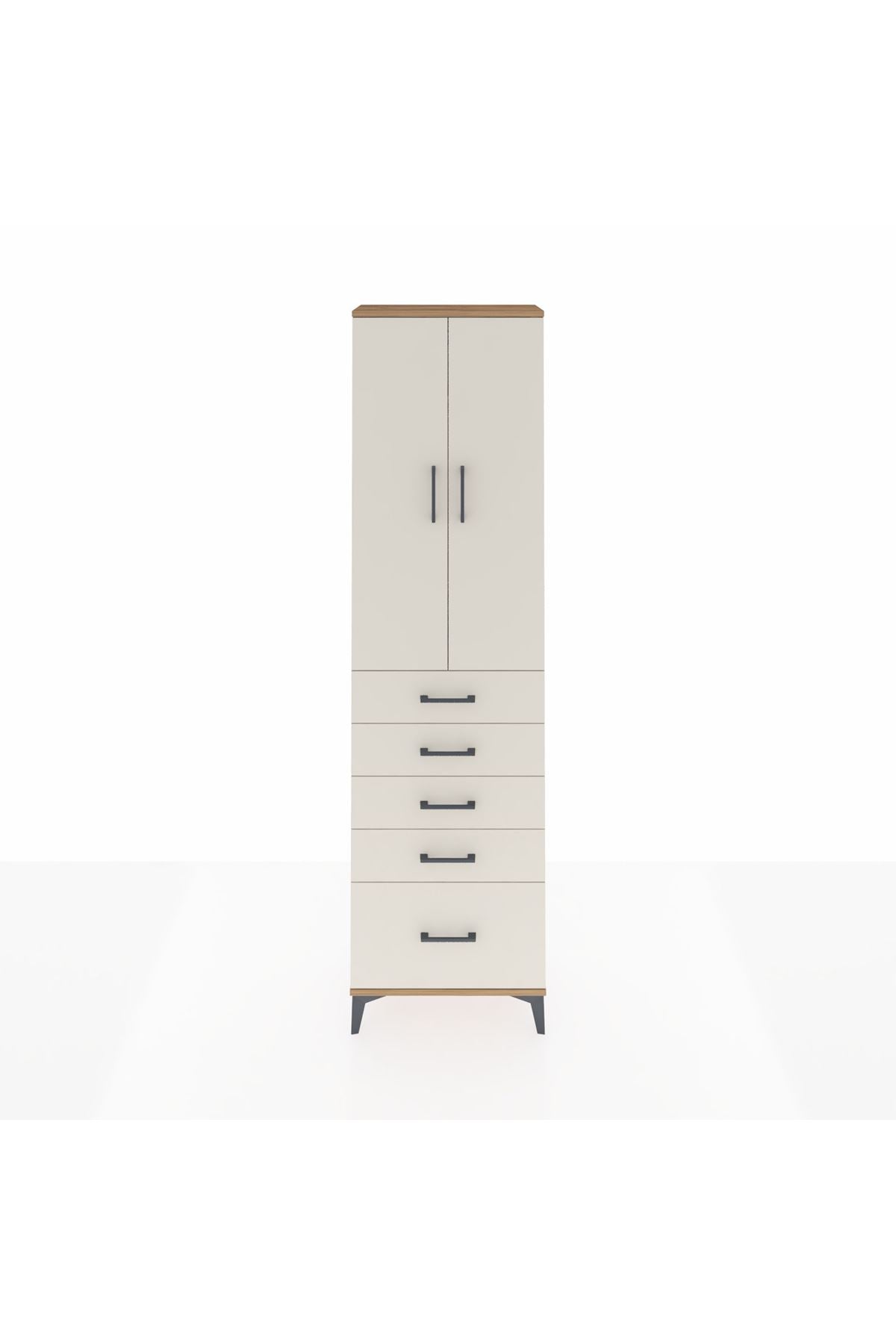 Arges Dolap 3 Raflı 5 Çekmeceli 2 Kapaklı 60x30x221 - S29M113V7A