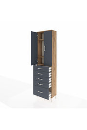 Arges Dolap 3 Raflı 5 Çekmeceli 2 Kapaklı 60x30x221 - S29M113V8A