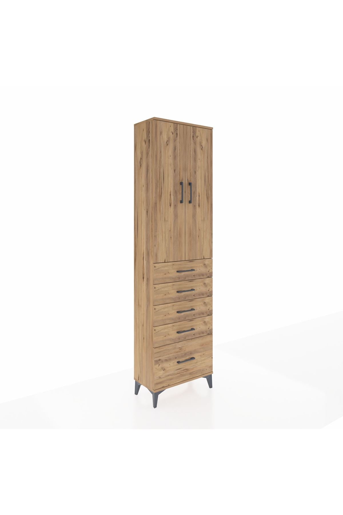 Arges Dolap 3 Raflı 5 Çekmeceli 2 Kapaklı 60x30x221 - S29M113V9A