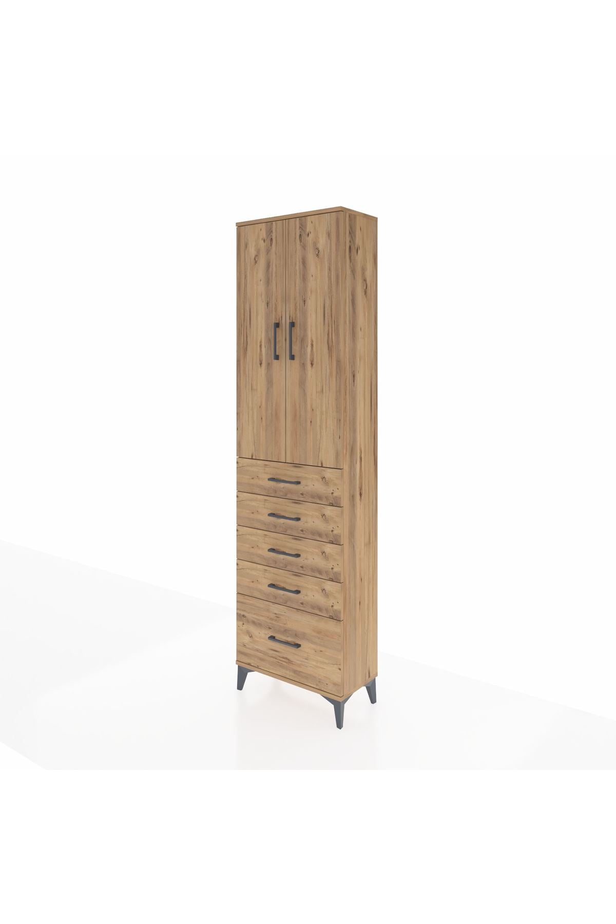 Arges Dolap 3 Raflı 5 Çekmeceli 2 Kapaklı 60x30x221 - S29M113V9A
