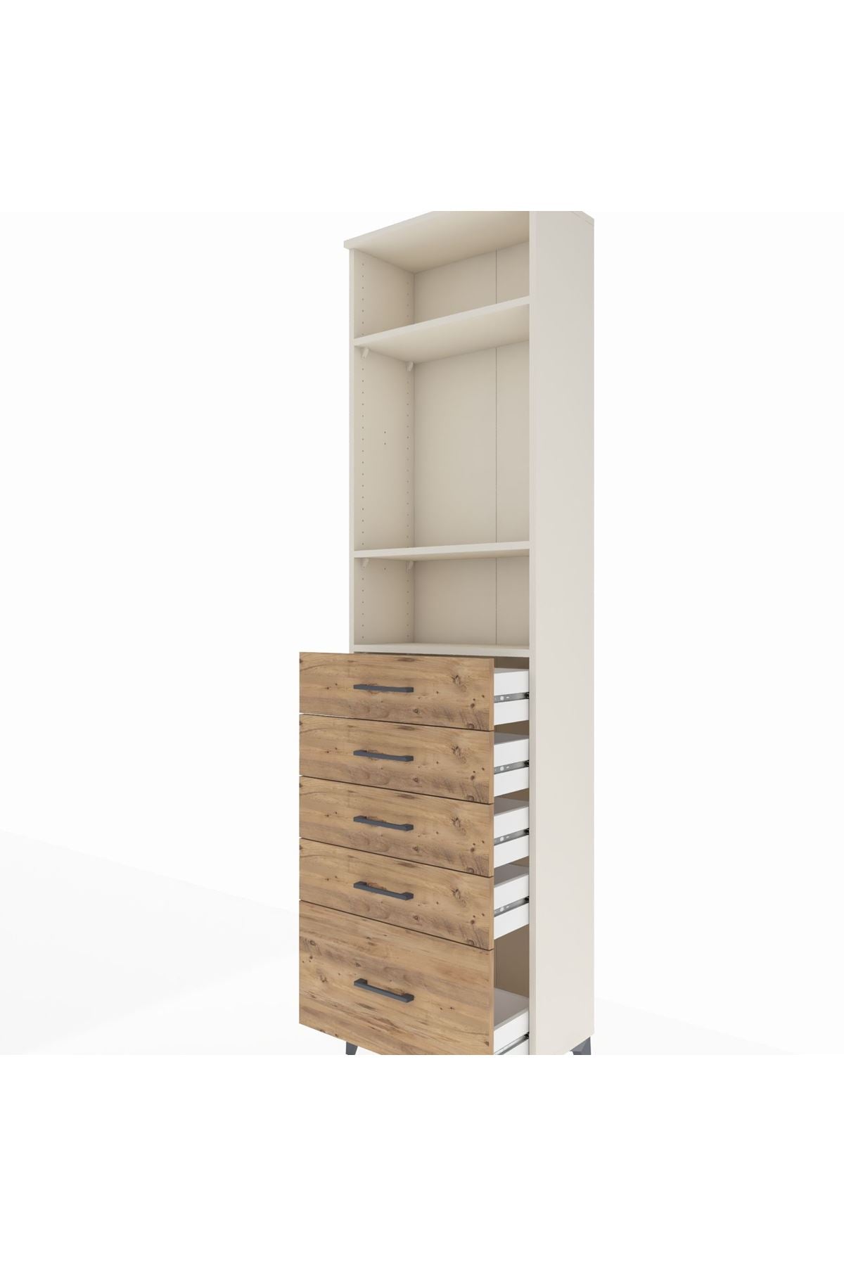 Arges Dolap 3 Raflı 5 Çekmeceli 60x30x221 - S29M114V3A