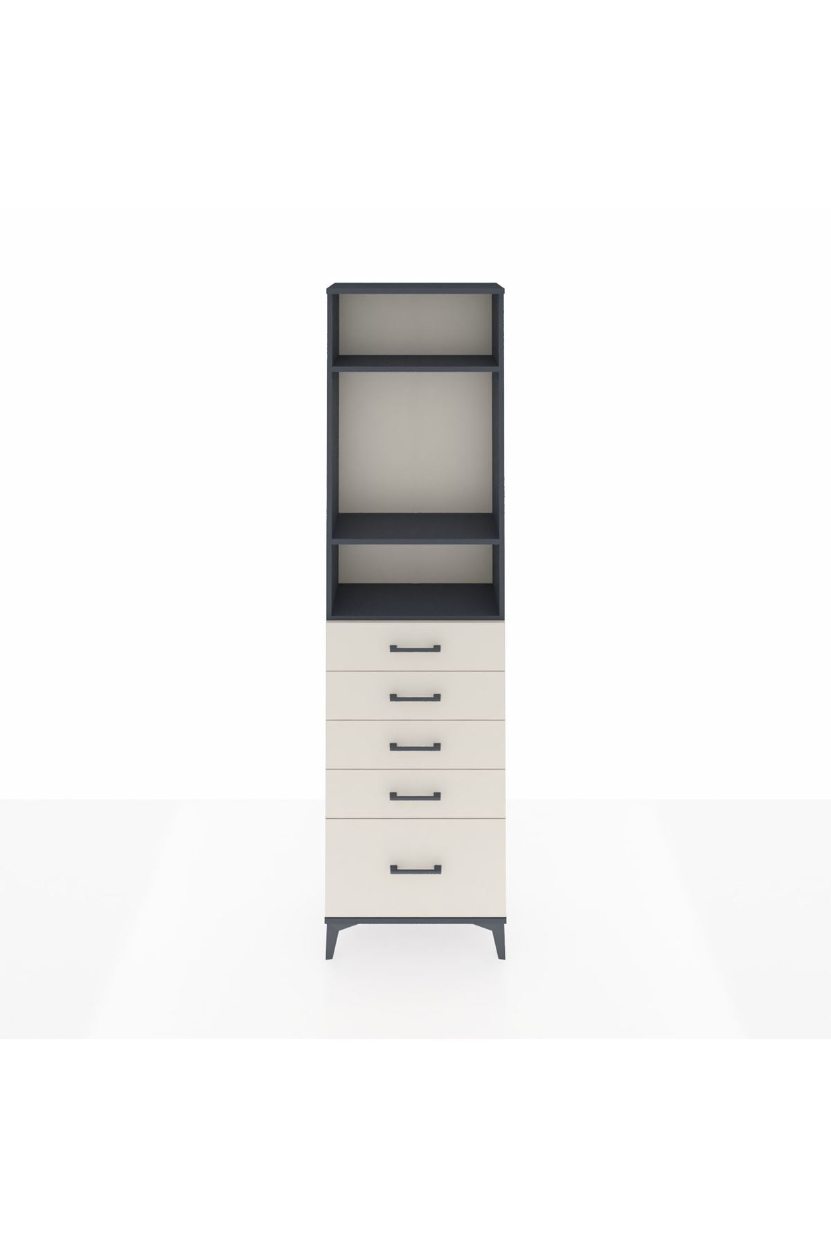 Arges Dolap 3 Raflı 5 Çekmeceli 60x30x221 - S29M114V4A